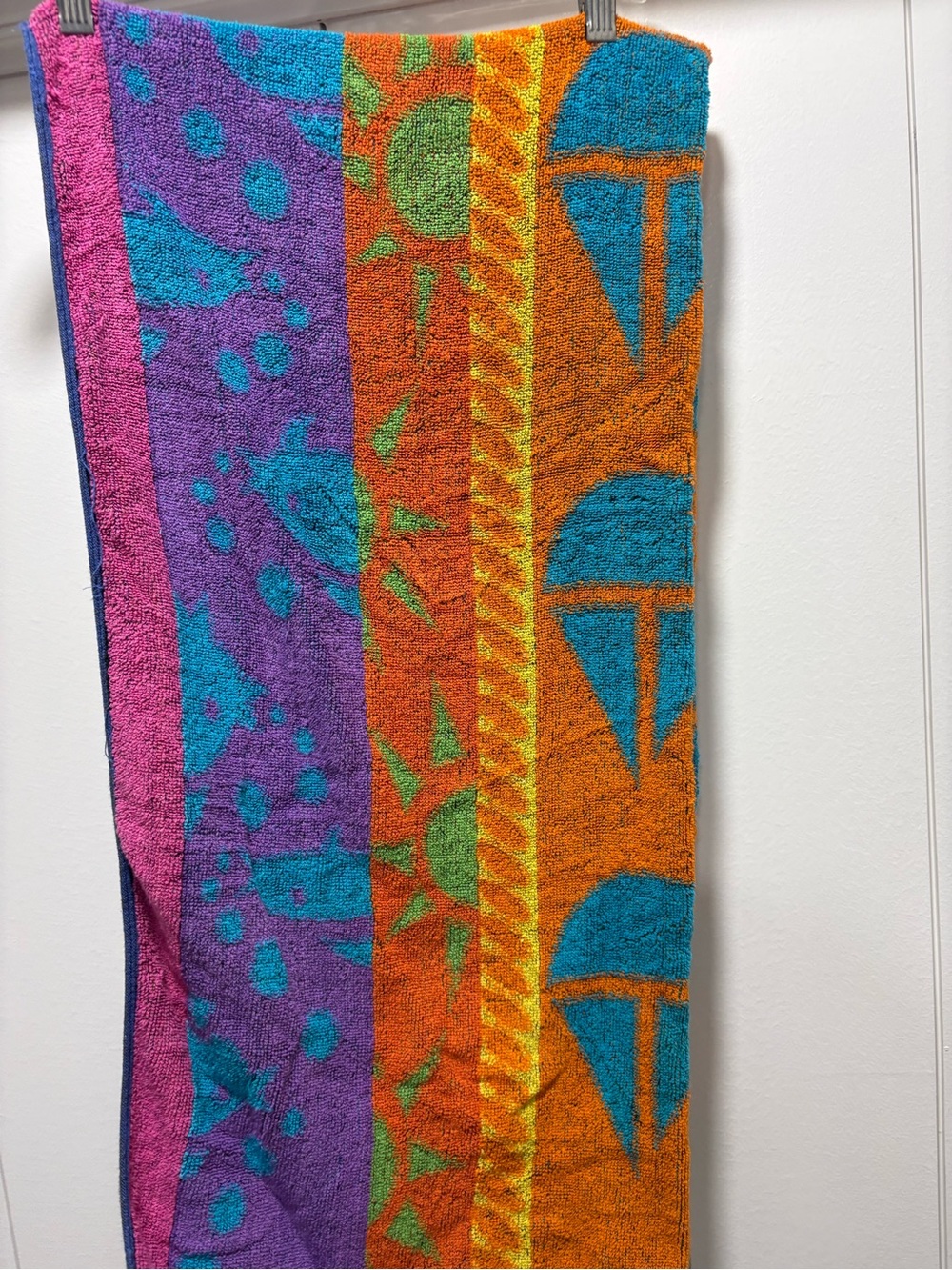 Jay Franco Cotton Beach Towel Colorful  Sun sailboat Cove Beach Soft Retro VTG